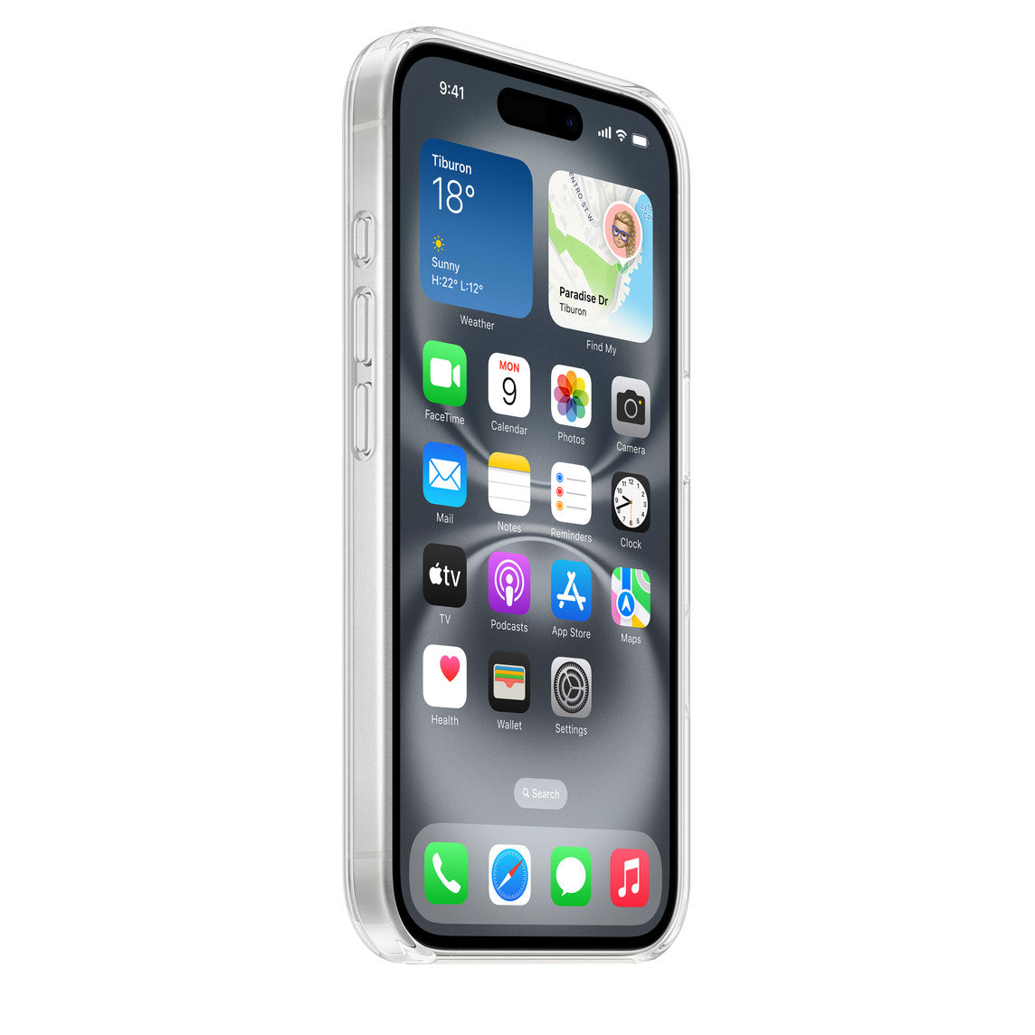 Custodia MagSafe trasparente per iPhone 16