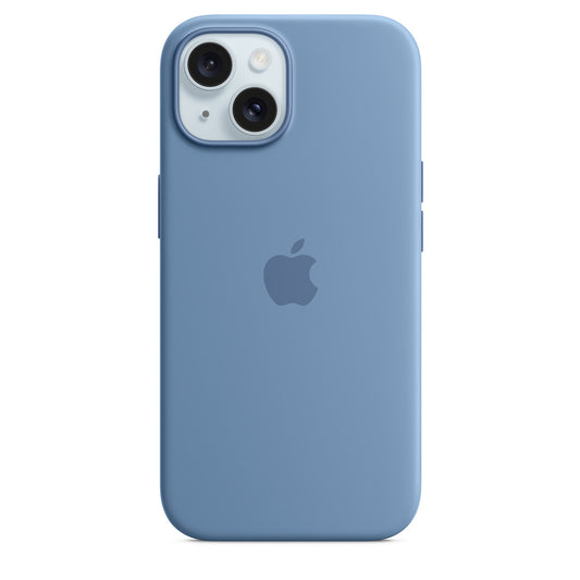 Custodia MagSafe in silicone per iPhone 15 - Blu inverno