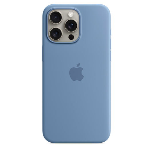 Custodia MagSafe in silicone per iPhone 15 Pro Max - Blu inverno