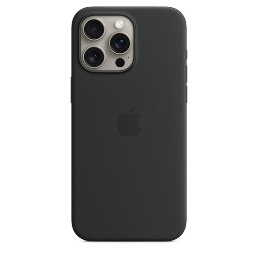 Custodia MagSafe in silicone per iPhone 15 Pro Max - Nero