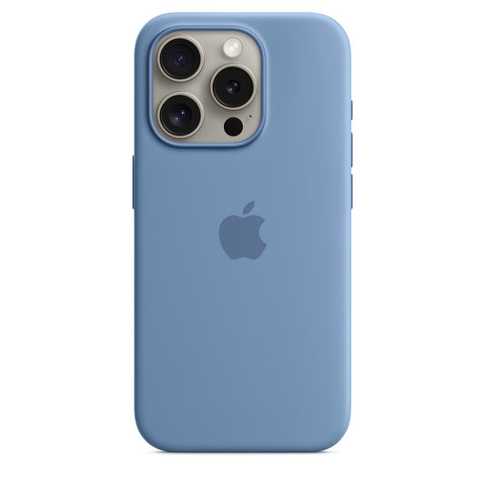 Custodia MagSafe in silicone per iPhone 15 Pro - Blu inverno